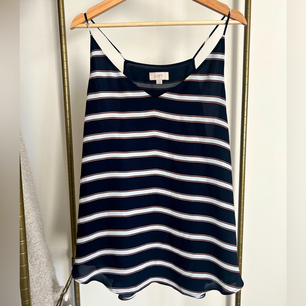 Loft Navy Stripe Tank (XL)